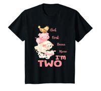 Bambino Oink Baa Neigh Click Moo I'm Two 2 Farmer 2nd Birthday Farm Maglietta