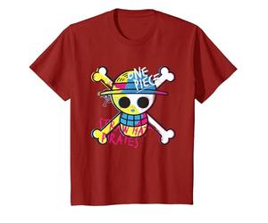 Bambino One Piece Cappello di Paglia Pirati Logo Colore Scimmia D Rufy Bambini Maglietta