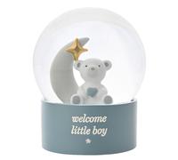 Bambino Orsacchiotto Acqua Globe " Welcome Piccolo Ragazzo " Neonato Battesimo,