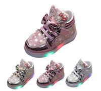 Bambino Paillettes Glitter Sneakers Suola In Pizzo Gomma Carino Oro Primo Walking Scarpe Sportive Bambini Ragazzi Ragazze Alta Top Sparkle Scarpe Da Corsa All'aperto Leggero Casual Sneakers, rosa, 30