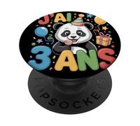 Bambino Panda Bambino 3° anniversario Garcon Fille Panda PopSockets PopGrip Adesivo