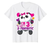 Bambino Panda con palloncino 3 anni festa di compleanno per ragazze Maglietta