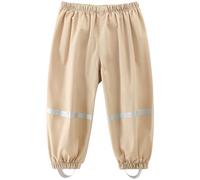 Bambino Pantaloni Impermeabili, Pantaloni Antipioggia Ragazze Ragazzi Leggero Pantaloni Pioggia con Strisce Riflettenti Tuta Impermeabile, 3-4 anni