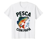 Bambino Pescare con papà saltando Il Pesce persico Maglietta