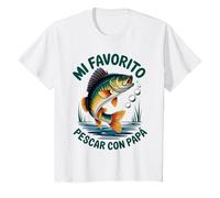 Bambino Pescare con papà saltando il pesce persico Maglietta
