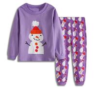 Bambino Piccolo Ragazze Natale Pigiama Pupazzo di Neve Sleepwears Pigiami Biancheria da Notte Indumenti Notte Due Pezzi Maniche Lunghe Set di per Bambini 2-3 Anni 3T Regalo di Ringraziamento Natale