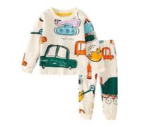 Bambino Pigiama Due Pezzi Ragazzo,casa Abito da Notte Caldo Camicetta a Maniche Lunghe Manica Lunga e con Pantaloni Lunghi Facile Accesso Adatto per Il Gioco nel Tempo Libero