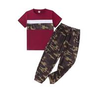 Bambino Pigiama Ragazzi Maniche Lunga in Morbido Cotone Set da 2 Pezzi Tuta Felpa in Cotone E Pantaloni Lunghi Sportivi Cappuccio Girocollo Manica Lunga+Jogging Basket Tuta Sportiva Bambino 2-7 Anni