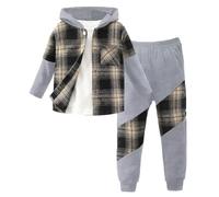 Bambino Pigiama Ragazzi Maniche Lunga Tinta Unita Pantaloni Comodi Costume da Ragazzo Cappuccio Girocollo Manica Lunga+Jogging Autunno Inverno Primavera Suit Animale Stampa Bambino 2-7 Anni