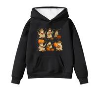 Bambino Ragazza Halloween Maglione Casual Manica Lunga Sweatshirt Felpa Maglieria Autunno Inverno Vestiti Lettera Pullover Cotone Girocollo Top Lettere Zucca per Bambina 3-13 Anni