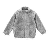 Bambino Ragazza Manica Lunga Inverno Solido Cappotto Giacca con Cerniera Addensare Caldo Capispalla Gilet Per Bambini Ragazzo, grigio., 11-12 Jahre