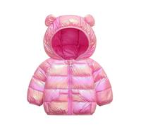 Bambino Ragazzi Ragazze Cappotto Invernale Cappotto Con Cappuccio Indossare Antivento Cerniera Caldo, rosa intenso, 4-5 Anni