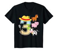Bambino Ragazzo 3° compleanno fattoria tema 3 anni bambino Maglietta