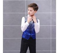 Bambino Ragazzo Lustrini Canottiera Top Gilet Gradiente Vestito Costume Cos