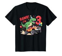 Bambino Rawr I'm 3 Years Old - Divertente camion di compleanno e dinosauro Maglietta