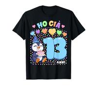 Bambino Shirt con Tema Pinguino Compleanno Ho già 13 Anni Maglietta