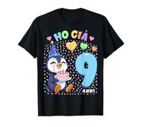 Bambino Shirt con Tema Pinguino Compleanno Ho già 9 Anni Maglietta