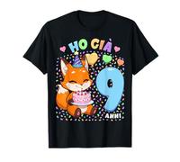Bambino Shirt con Tema Volpe Compleanno Ho già 9 Anni Maglietta