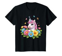 Bambino Simpatici Fiori di Unicorno Arte Girls fatys Buon Compleanno Maglietta