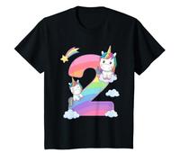 Bambino Sono 2 Stelle della Ragazza del 2° Compleanno dell'unicorno Maglietta