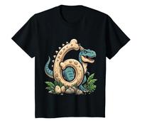 Bambino Sono Il Sesto Compleanno di 6 Ossa di Dinosauro T-Rex Maglietta