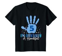 Bambino Sono ufficialmente una manciata di feste per il 5° compleanno Funny Boys Maglietta