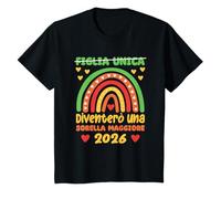 Bambino Sorella Maggiore 2026 Arcobaleno Dolce Fratello 2026 Maglietta