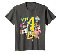 Bambino SpongeBob SquarePants 4th Birthday Today I'm 4 Maglietta