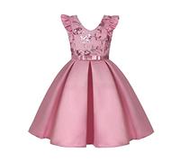 Bambino Stampe Senza Maniche Festa Hoilday Court Abito Da Principessa Abbigliamento Per Ragazze Taglia 128, Colore: rosa., 2-3 Anni