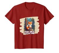 Bambino Stay Wild Little One, Carino Baby Volpe Foresta Natura Maglietta