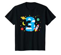 Bambino T-shirt per bambini 3 anni di compleanno Rocket Space Galaxy Maglietta