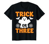 Bambino Trick or Three Halloween Spooky Ghost Kids 3° Compleanno Maglietta