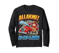 Bambino Vigile del Fuoco Allarme Pompiere 4 Anni Compleanno Maglia a Manica