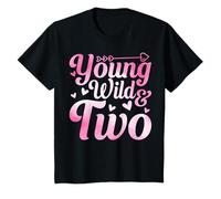Bambino Young Wild & Two - Wild Animal Lover 2nd Birthday Party Kids Maglietta