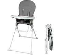 Bambisol Seggiolone fisso pieghevole per bambini | Ultra compatta e leggera, Ripiano regolabile rimovibile | Grigio