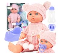 Bambola 30 cm beve pipì vasino ciuccio biberon da 3 anni regalo