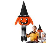Bambola a forma di zucca spettrale di Halloween, bambola con cuscino a forma di zucca fantasma, fatta a mano, decorazione da scrivania di Halloween, ornamenti autunnali per la casa, decorazione da