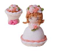 Bambola all'uncinetto | Design reversibile per la ragazza del bouquet fatto a mano | Giocattolo di fiori a maglia | Arredamento creativo a doppia facciale | Bambola all'uncinetto da collezione per com