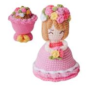 Bambola all'uncinetto | Design reversibile per la ragazza del bouquet fatto a mano | Giocattolo di fiori a maglia | Arredamento creativo a doppia facciale | Bambola all'uncinetto da collezione per com