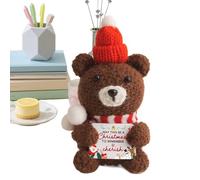 Bambola all'uncinetto - Ornamento lavorato a maglia con bigliettino positivo per la laurea | Figura di animale fatta a mano, decorazione da tavolo, scrivania, decorazione per scaffale per auto, regalo