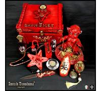bambola antica collezione ooak baphomet satana lucifero scatola rituale magia 11