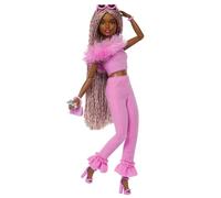 Barbie Deluxe Style Doll #4 in Barbiecore Outfit, Pink and Brown Braids, Soft Pi