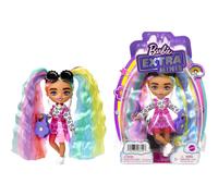 Bambola Barbie Extra Minis n. 6 con abito a fiori e capelli arcobaleno, supporto per bambola e accessori, inclusi occhiali da sole e borsa, 5,5 p