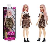 Bambola Barbie Fashionistas con capelli rosa e abito leopardato