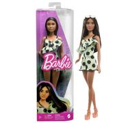 Bambola Barbie Fashionistas con tuta intera color menta a pois