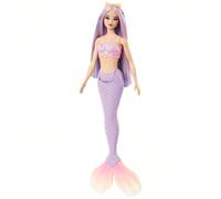 Bambola Barbie Sirena con capelli fantasy rosa e lilla e accessorio per fascia, giocattolo con corpetto ispirato a conchiglia e coda lavanda Tagli UnicaPolicloruri di vinile