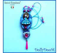 Bambola Blu Gioiello Collana Pendente Pendaglio Ciondolo Bigiotteria Amuleto Blu