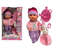 Bambola che Beve e fa Pipì Bambola cm 30 Parlante con Vasino Biberon Ciuccio