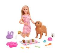 Barbie Doll and Newborn Pups Playset with Dog, 3 Puppies & Accessories, 3 to 7 Y