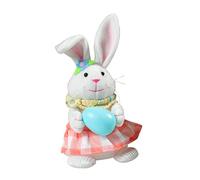 Bambola coniglietto con luce a led che indossa sciarpa gonne pantaloni pagliaccetto bambola per la decorazione del desktop del dormitorio ' ufficio scolastico Decorazioni del coniglietto pasquale